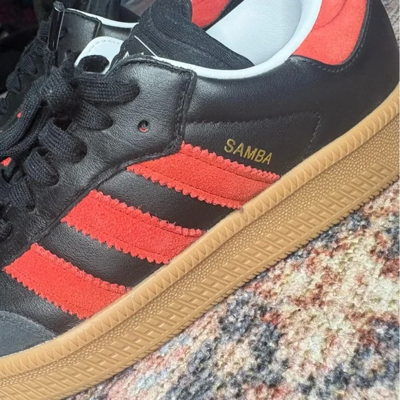 Adidas Black and Red Samba Sneakers size 8.5 women’s
